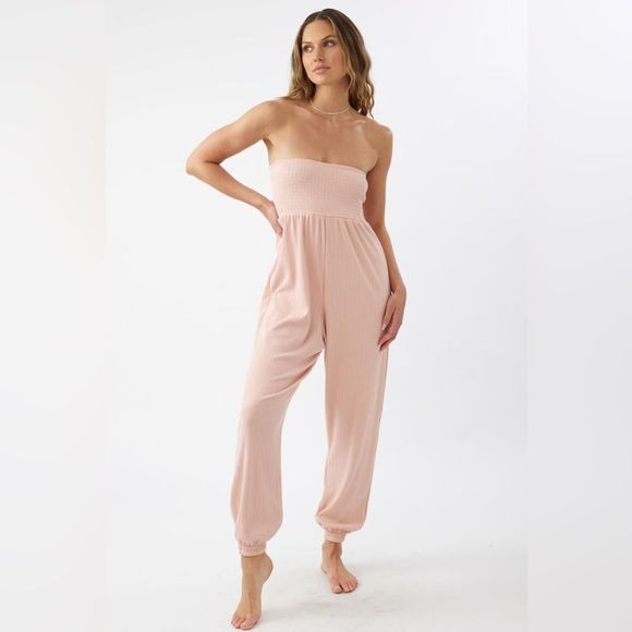 O'Neill Pants - O’Neill Sandy Strapless Smocked Jumpsuit New with Tags Small